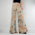 wide leg distressed dyed Linen trousers