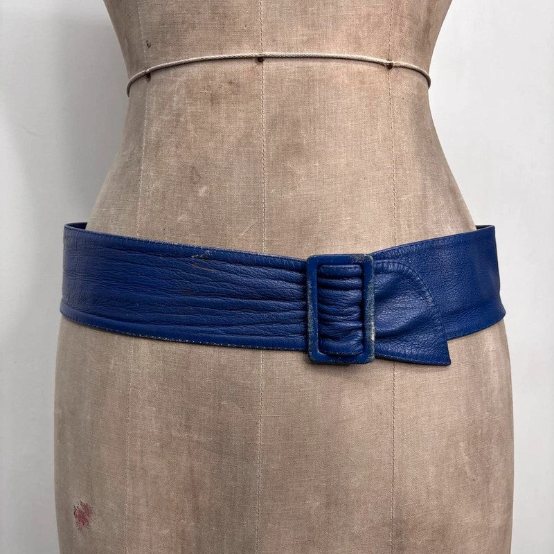 thick blue leather belt