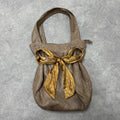 brown bow shoulder bag