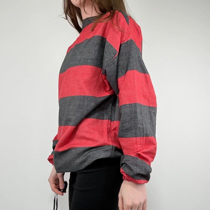 oversized striped cotton chore shirt