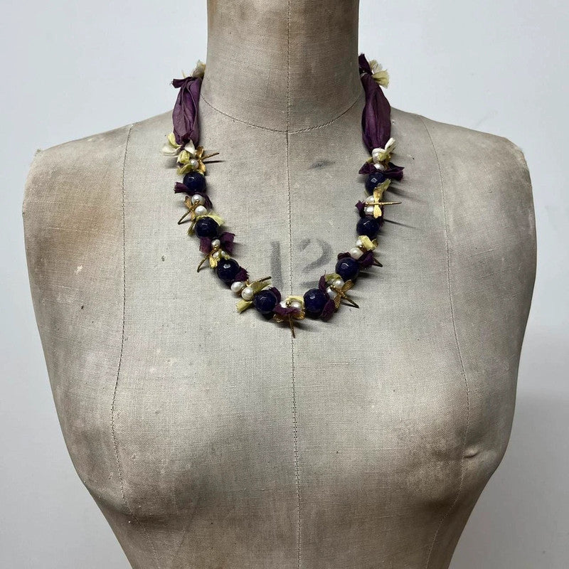 Silk beaded fairy necklace