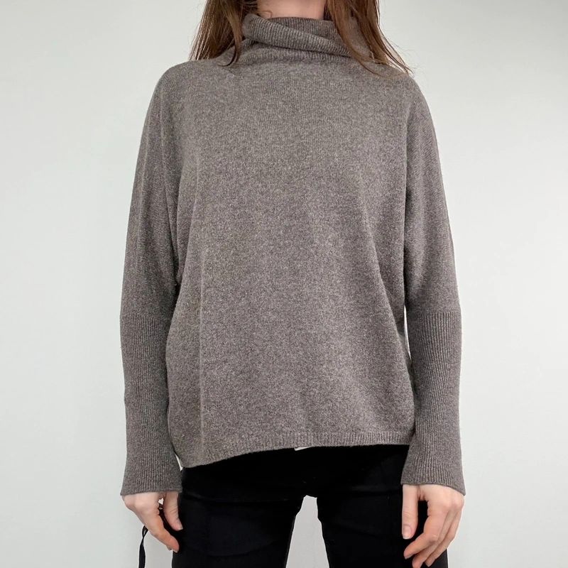 brown slouchy cashmere batwing jumper