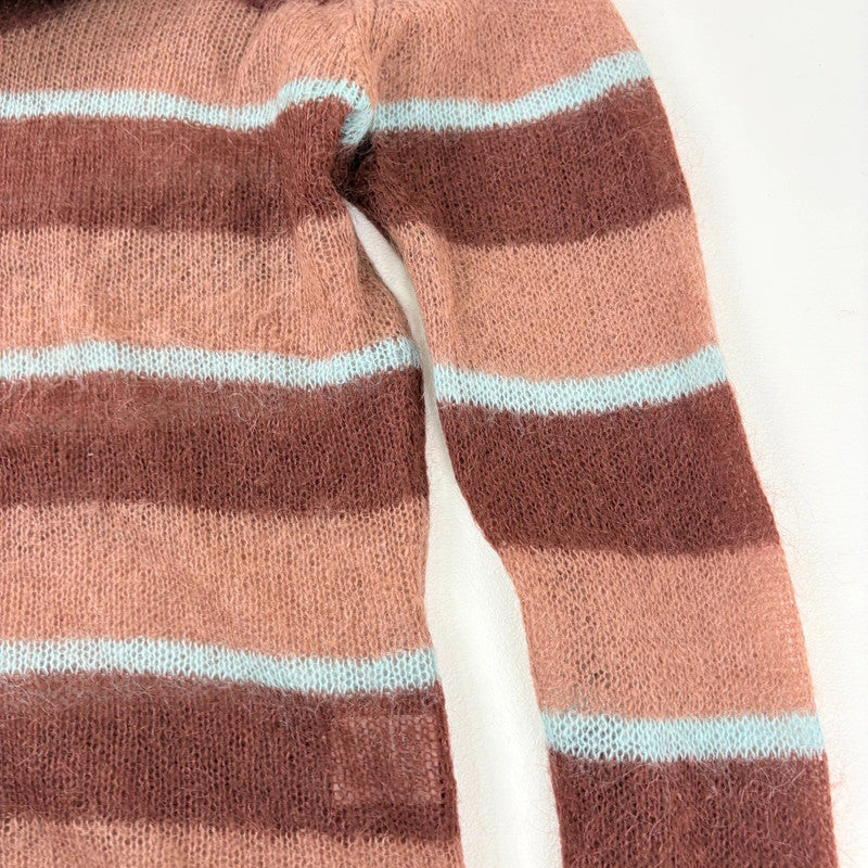 sheer striped brown mohair jumper