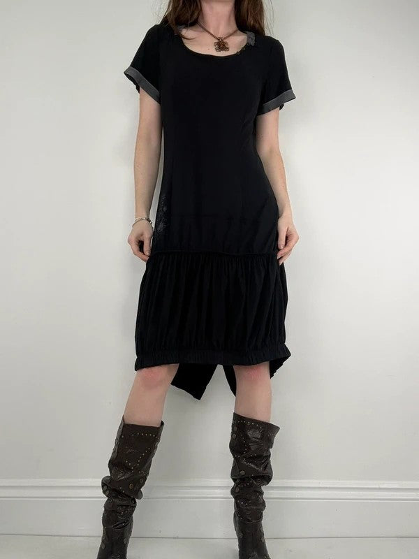 Black jersey slouchy grunge t-shirt dress