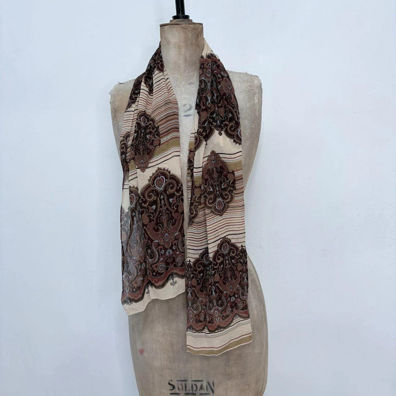 paisley semi-sheer scarf