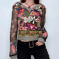 graphic floral boho shirt