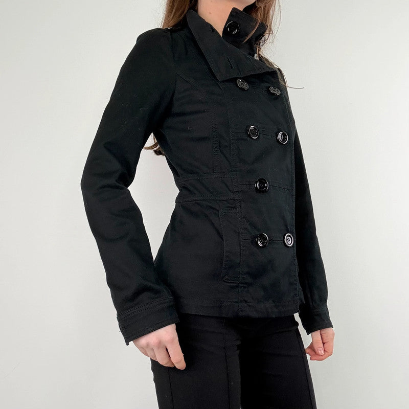 black asymmetric military jacket