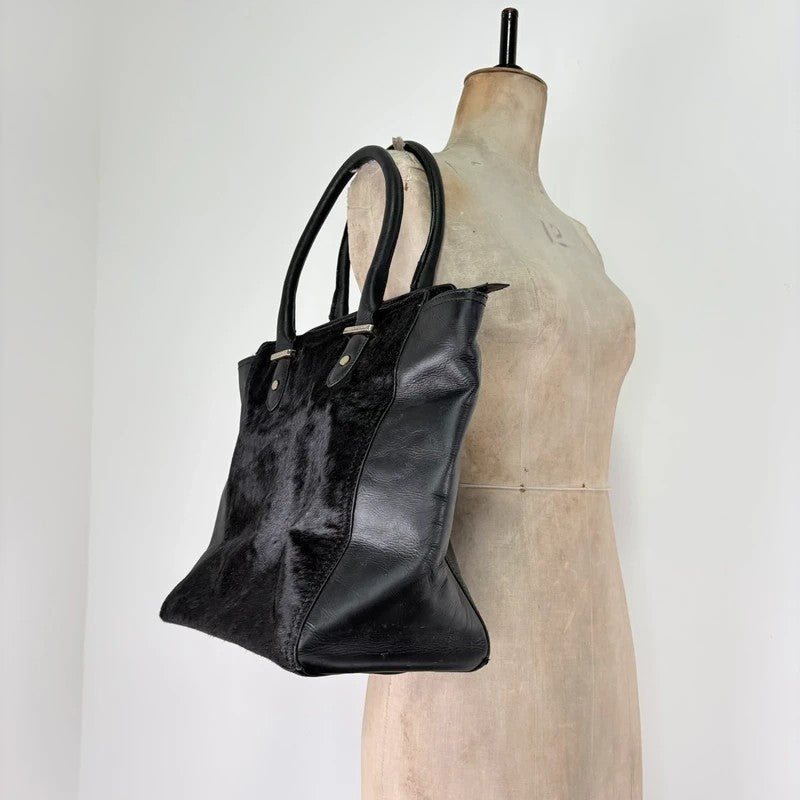 Black pony hair bag