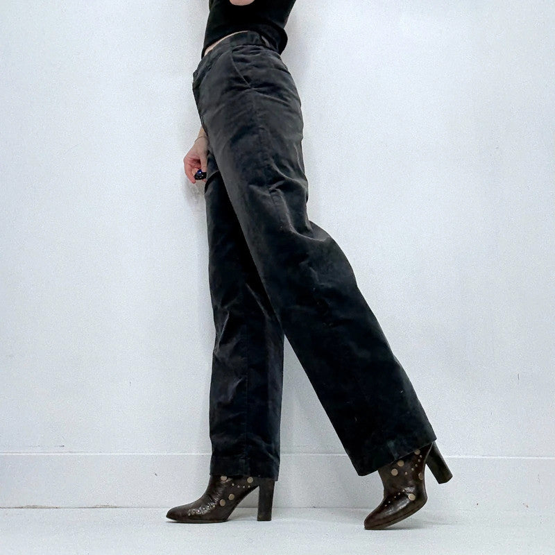 Grey cord uniqlo wide leg trousers