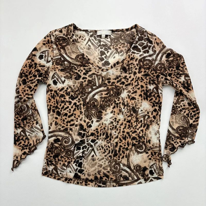 Leopard Print Y2K Baby Tee