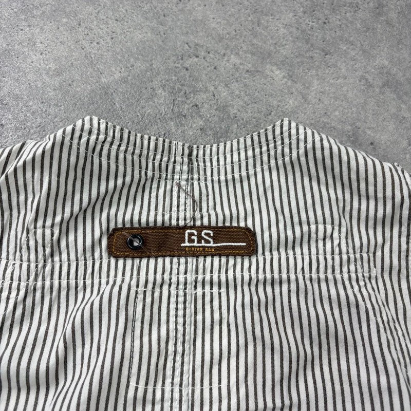 pinstripe g-star cotton cargo waistcoat shirt