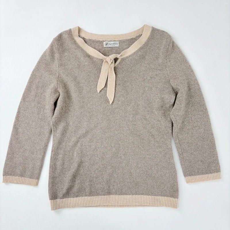 brown cashmere bow jumper