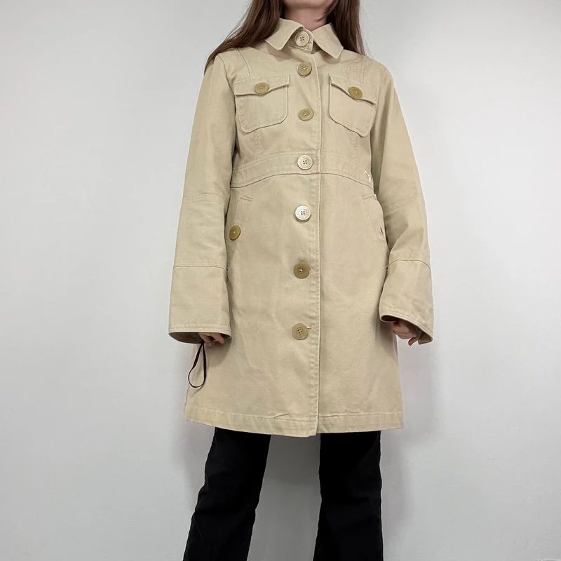 tan button canvas jacket