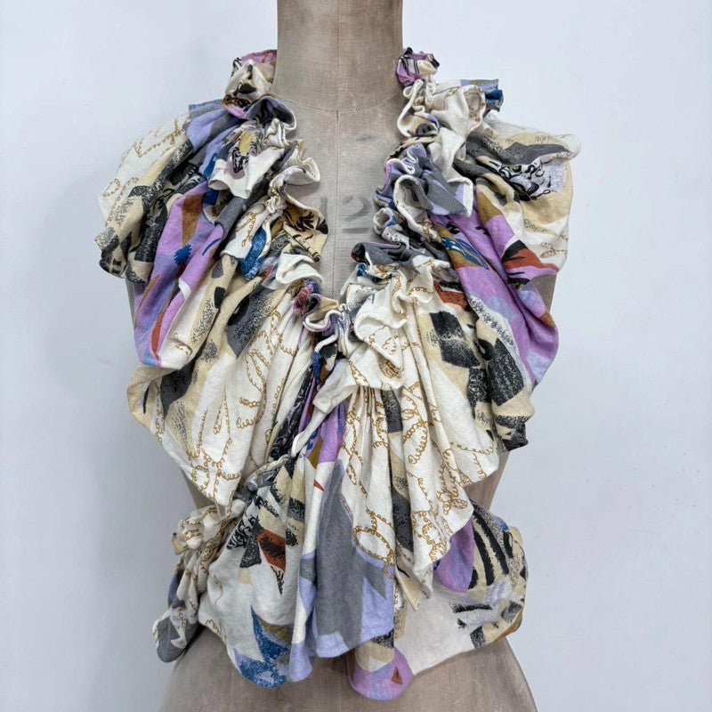 scarf gathered ruffle grunge scarf blouse