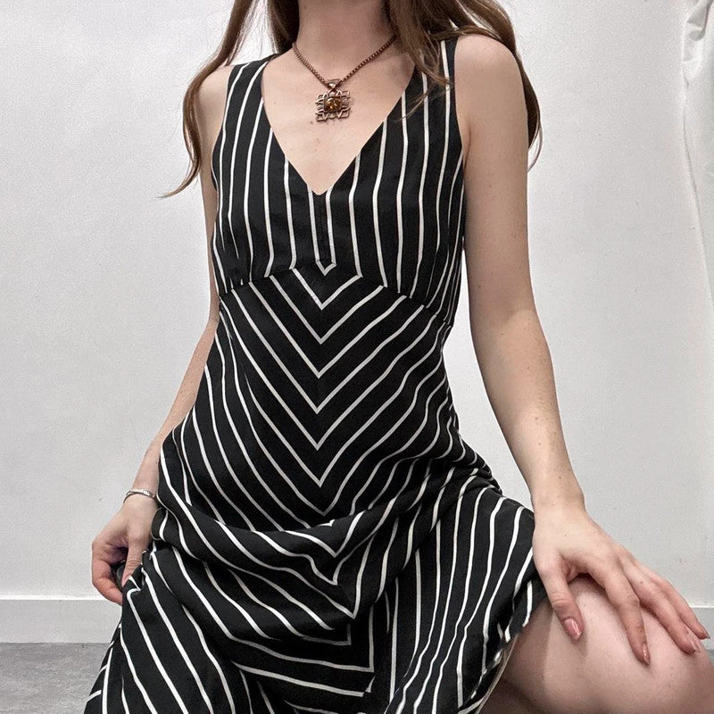 pinstripe silk bias cut floaty dress