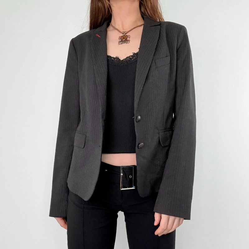 Boxy pinstripe utility blazer