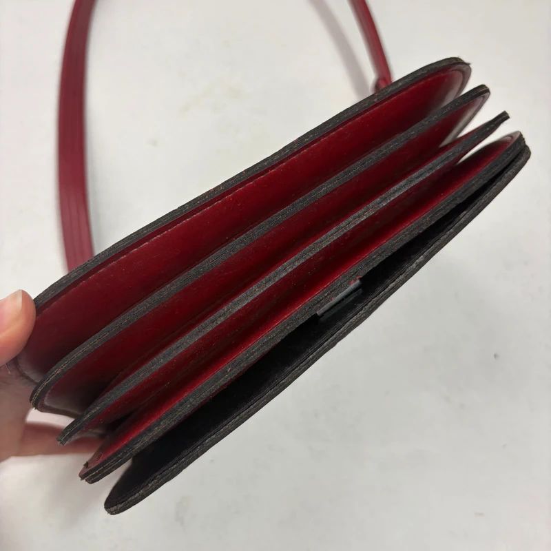 red leather shoulder bag