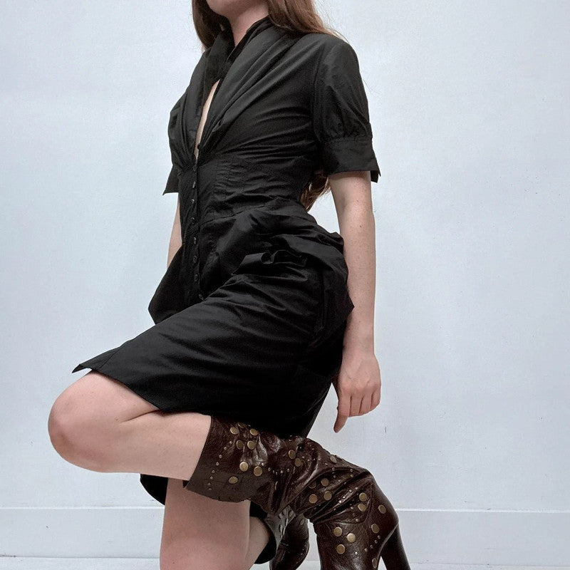 black puff corset gothic allsaints dress