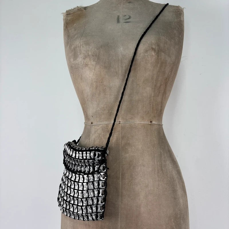 Vintage metallic can tab pouch bag