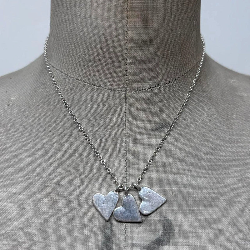 silver heart charm necklace
