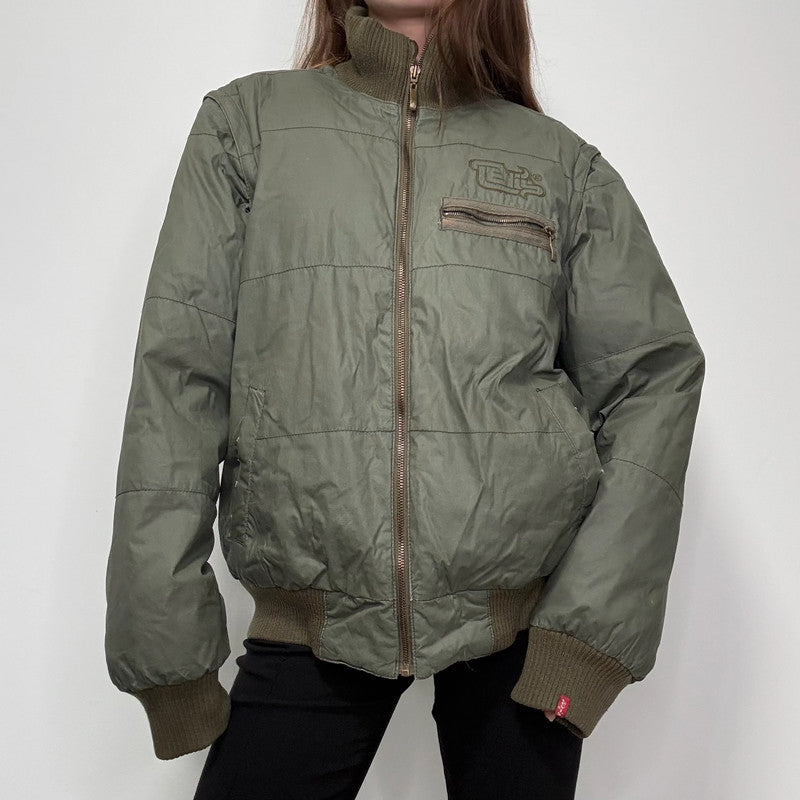 Levi's Khaki puffer bomber jacket