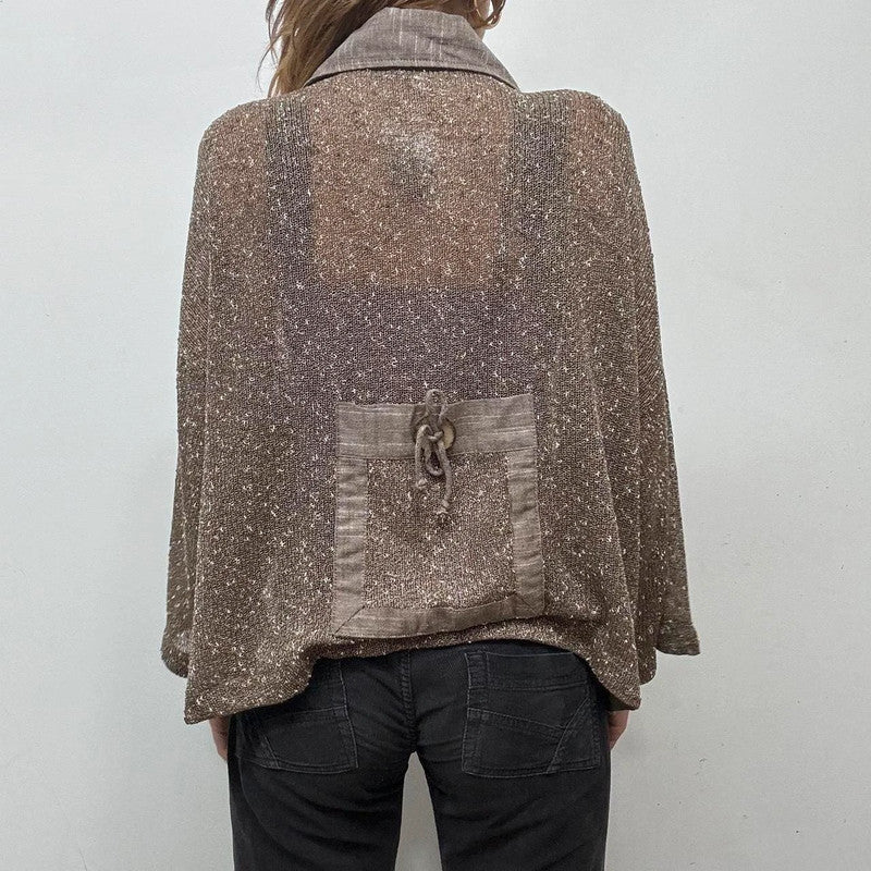 sheer slouchy archival boho knit jacket