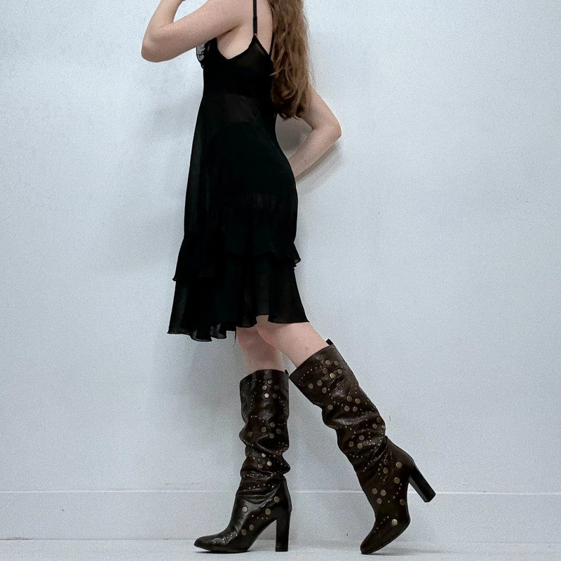 Cop Copine sheer black mini dress