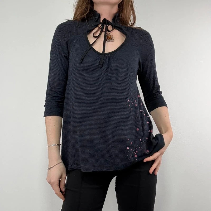 pinstripe draped floaty Cop Copine summer blouse