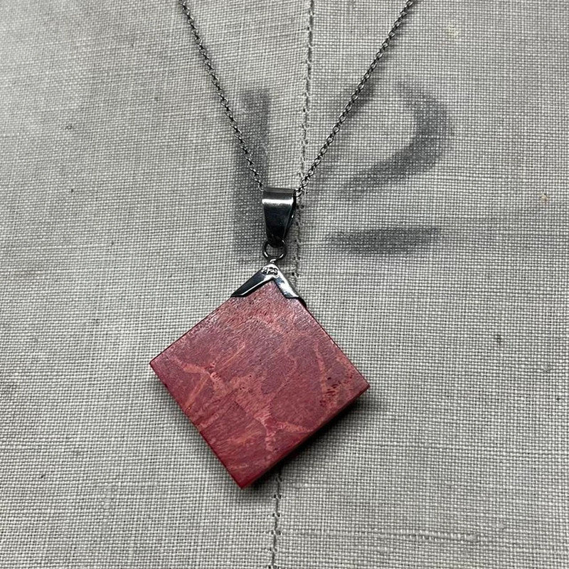 Chunky metal crystal pendant