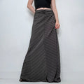 black pinstripe long maxi skirt