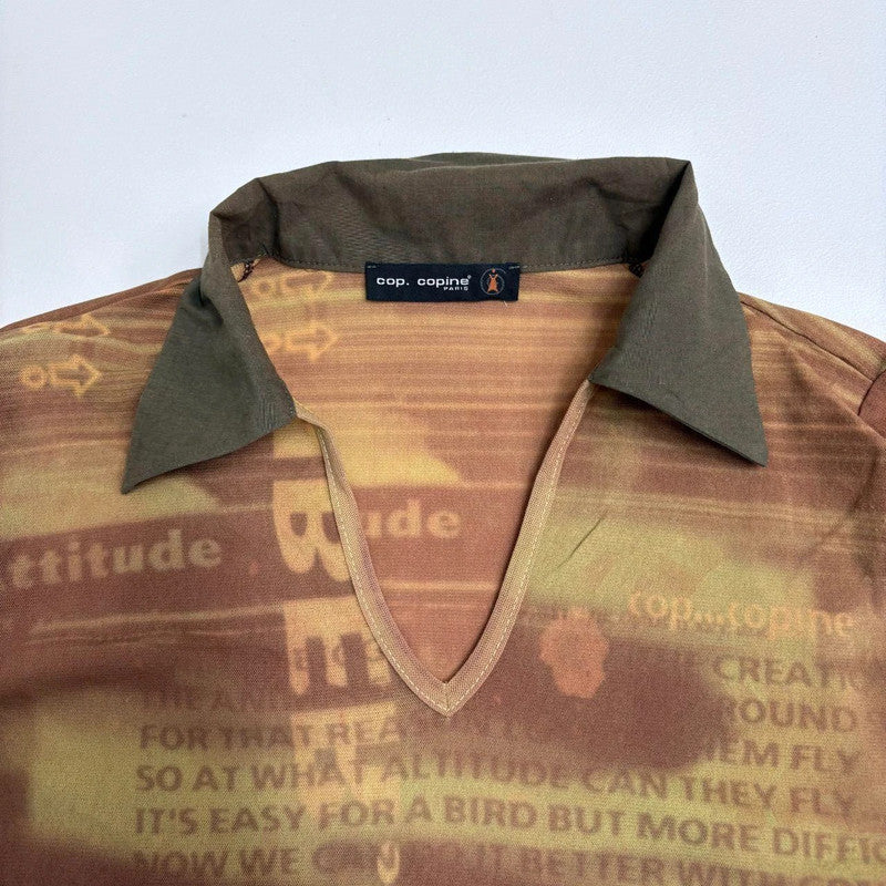 graphic cropped cop copine shirt