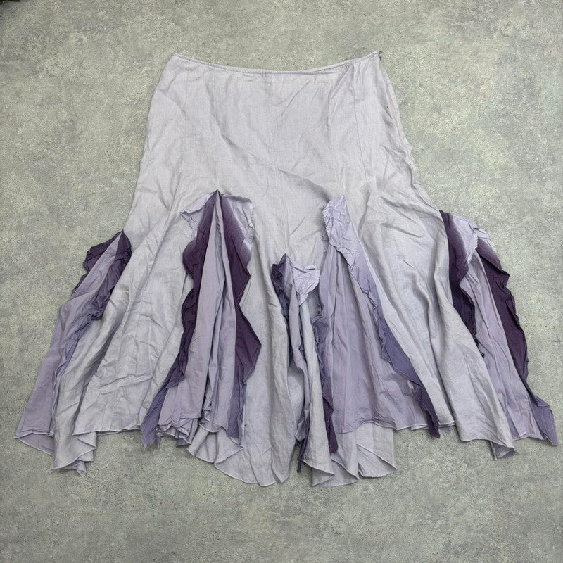 linen ruffle fairy maxi skirt