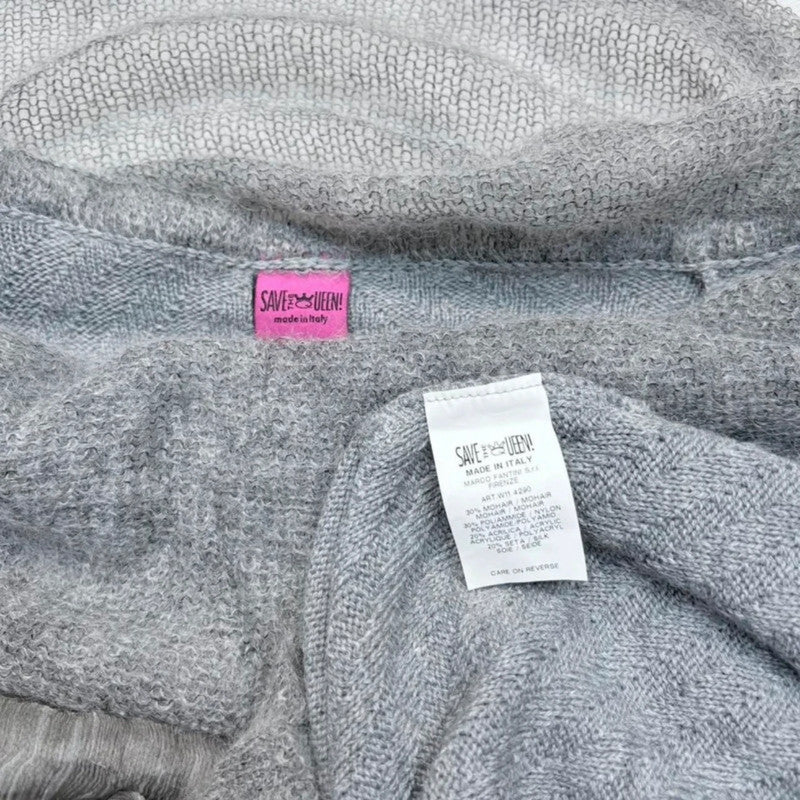 Save the queen graphic slouchy mohair knit dress