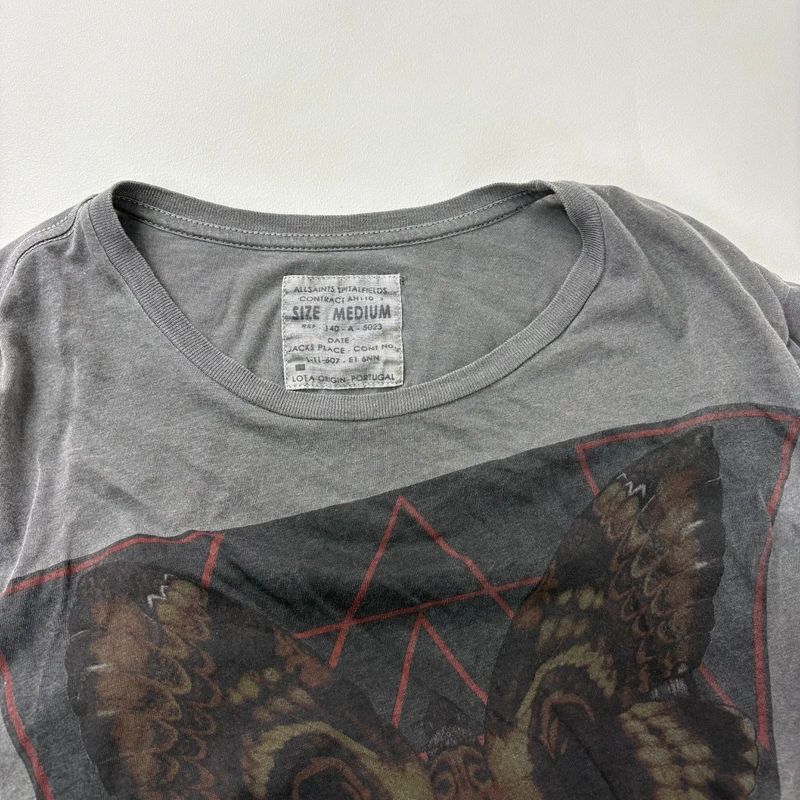 distressed grey allsaints grunge t-shirt