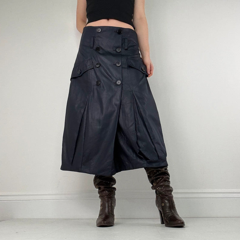 Sarah Pacini navy trench pleated skirt