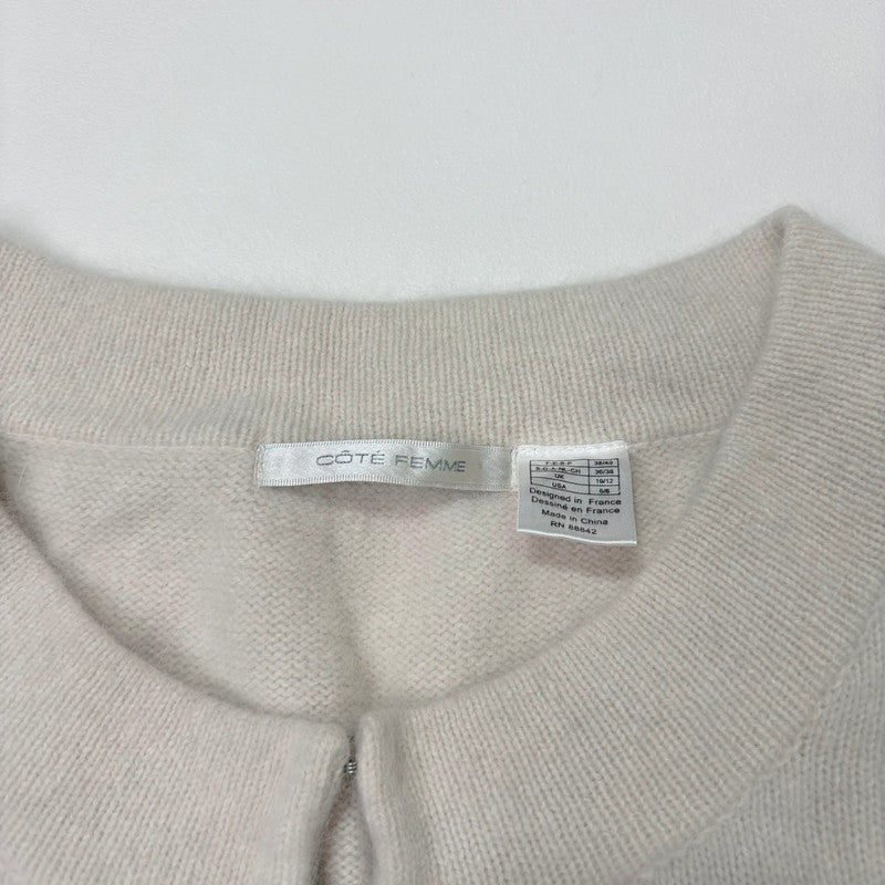 cropped cream angora fluffy knit cardigan