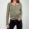 khaki wool knitted jumper