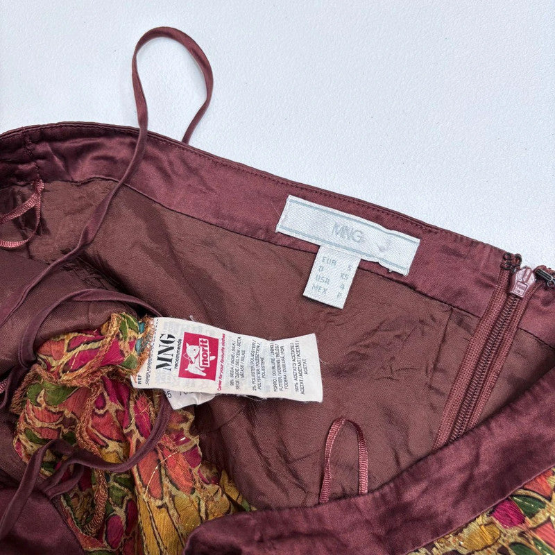 flutter silk halter printed cami
