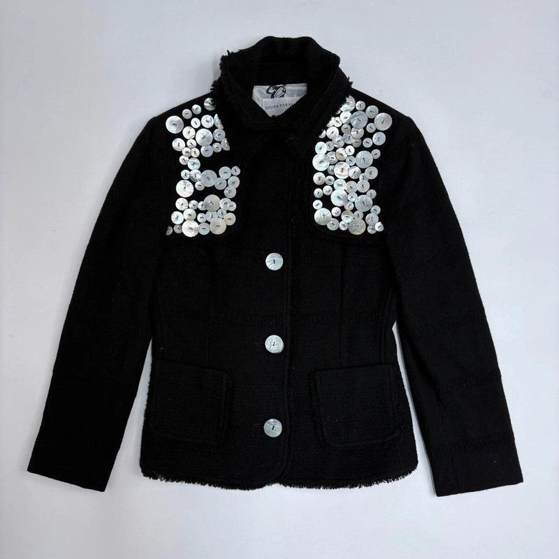 black mother of pearl button jacket