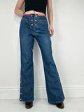 Vintage napoleonic nautical button up denim flares