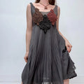 grey plated Save the Queen mesh dress