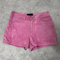 pink suede western mini shorts