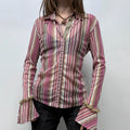 office pinstripe flared grunge shirt