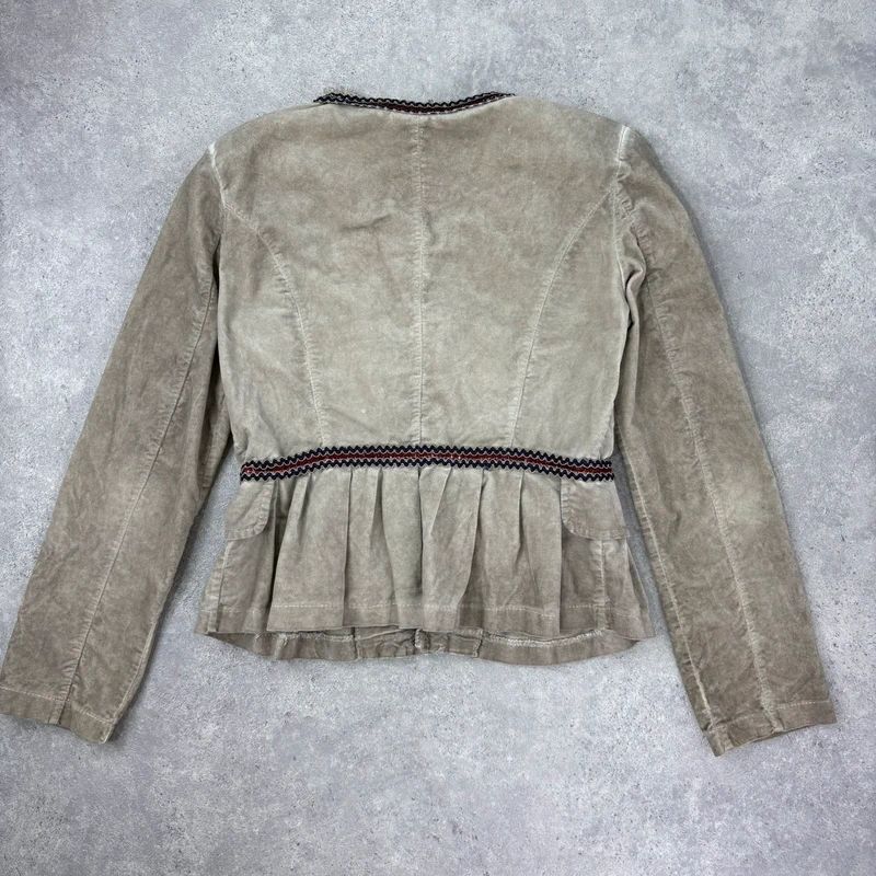 khaki flared braided ribbon military napolionic jacket
