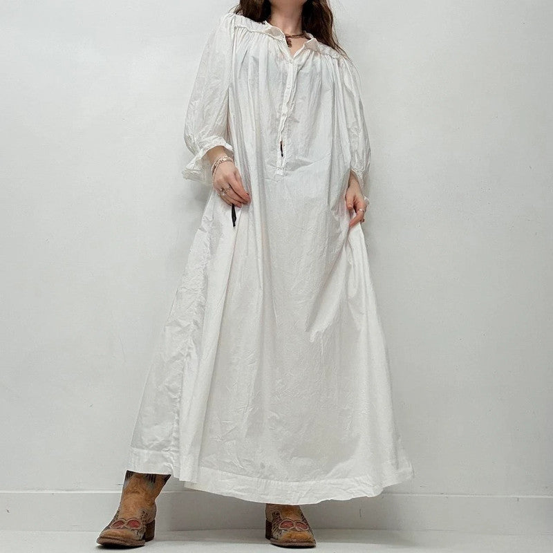 white lace embroidered nightie dress