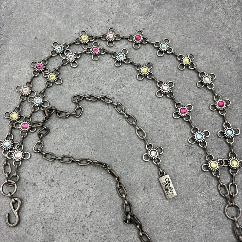 silver waist chain gem embellished chain belt