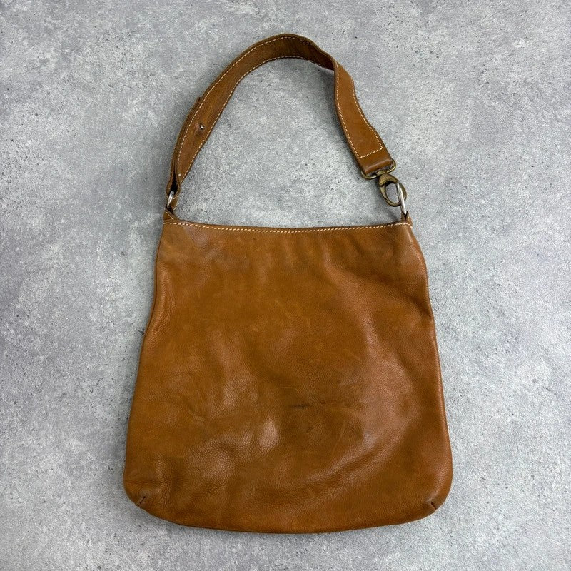 Soft light brown leather cargo boho bag