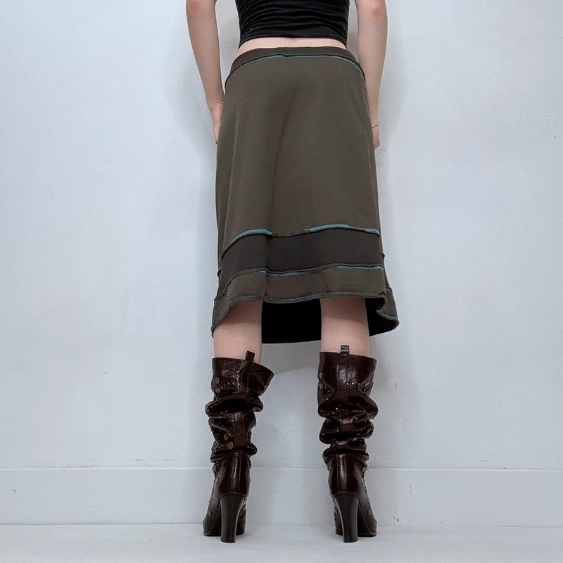 khaki cotton Cop Copine low rise skirt