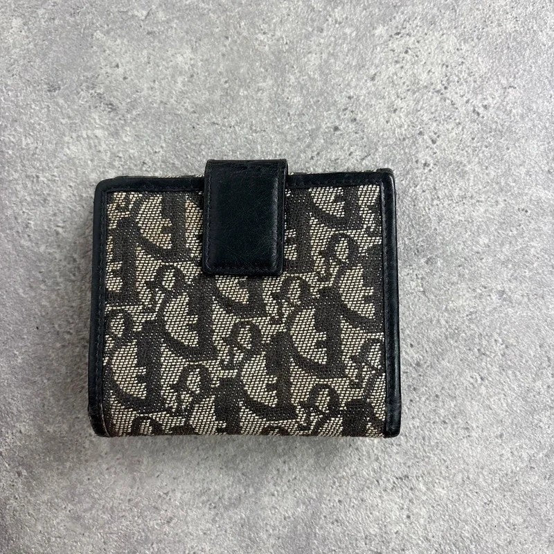 Vintage Dior monogram oblique canvas tri-fold wallet