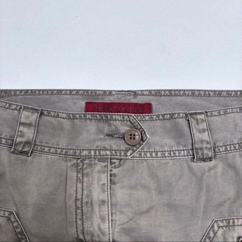 tan utility mini cargo skirt